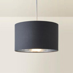 Valuelights Reni Charcoal & Silver Inner Drum Ceiling Lamp Shade And Bulb (D)25Cm - thumbnail 6