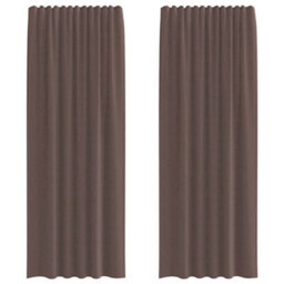 Berkfield Voile Curtains With Rod Pockets 2 Pcs Brown - thumbnail 2