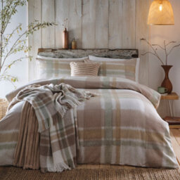 Appletree Verbier 100% Brushed Cotton Natural Duvet Cover Set - thumbnail 4