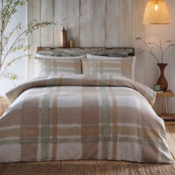 Appletree Verbier 100% Brushed Cotton Natural Duvet Cover Set - thumbnail 1