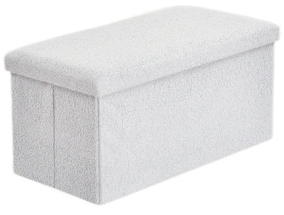 Home Republic Faux Leather Storage Ottoman - Two Seater White - image 1