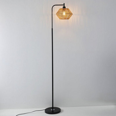 Darphe 60W Handmade Rope Braided Lampshade Floor Lamp With Foot Switch, E27 Base - image 1