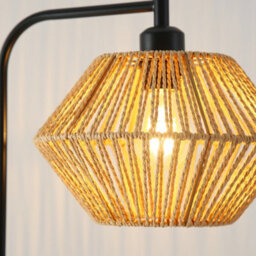 Darphe 60W Handmade Rope Braided Lampshade Floor Lamp With Foot Switch, E27 Base - thumbnail 8
