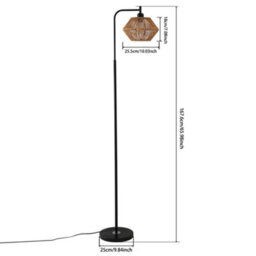 Darphe 60W Handmade Rope Braided Lampshade Floor Lamp With Foot Switch, E27 Base - thumbnail 9