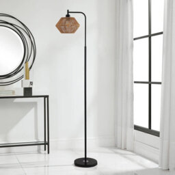 Darphe 60W Handmade Rope Braided Lampshade Floor Lamp With Foot Switch, E27 Base - thumbnail 2