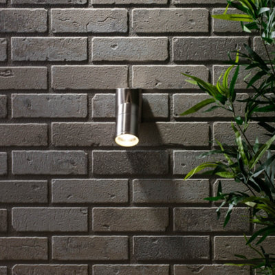 Litecraft Irela Stainless Steel Outdoor Wall Light Adjustable Spotlight - image 1