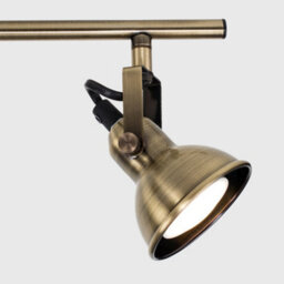 Valuelights Brunel 3 Way Adjustable Domed Heads Straight Bar Ceiling Spotlight Antique Brass Finish - thumbnail 3