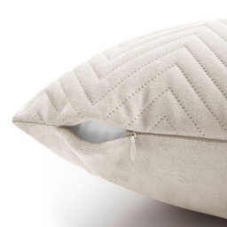 Ameha Beige Embossed Velvet Cushions Set, 18X18 Inch, Includes 2 Filled Cushions & 2 Covers, Breathable & Anti Allergic - thumbnail 7