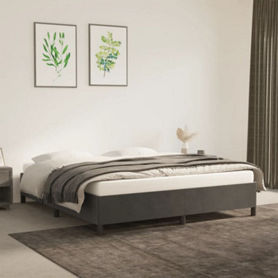 Berkfield Bed Frame Dark Grey 180X200 Cm 6Ft Super King Velvet - image 1