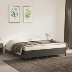 Berkfield Bed Frame Dark Grey 180X200 Cm 6Ft Super King Velvet - thumbnail 1