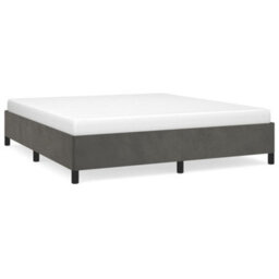 Berkfield Bed Frame Dark Grey 180X200 Cm 6Ft Super King Velvet - thumbnail 2