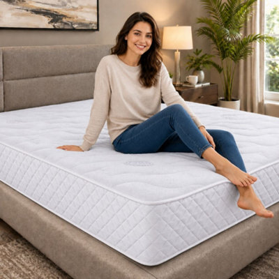 4Ft6 Double Cool Blue Memory Foam Spring Mattress (135X190X18Cm) - image 1