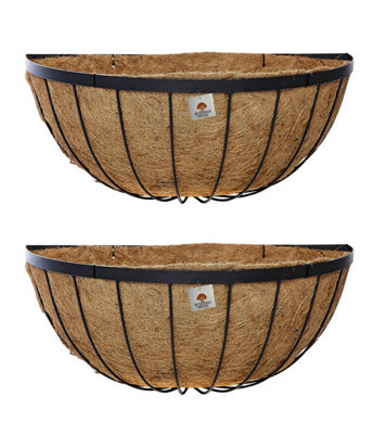 Ruddings Wood Garden Metal Wall Basket Trough Hay Rack Planter 500mm Set Of 2