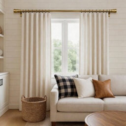 Oxford Homeware Satin Antique Brass Effect Extendable Curtain Pole With Metal Cylinder Finials, (L)1600mm-3000mm (Dia) 28mm - thumbnail 8