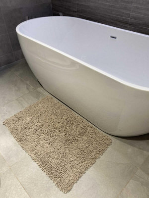 Rapport Home Cotton Loop Shaggy Bath Mat Taupe 50X80Cm - image 1