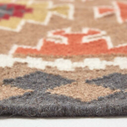 Homescapes Jaipur Handwoven Brown And Orange Patterned Kilim Wool Rug, 120 X 170 Cm - thumbnail 4