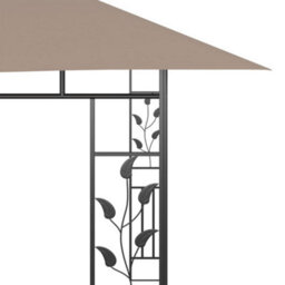 Berkfield Gazebo With Mosquito Net&led String Lights 4X3X2.73 M Taupe - thumbnail 8