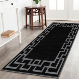 Aspire Homeware Luxury Large Rug, Non-Slip Plush Living Room Hallways Area Carpet, Cosy Floor Rug Nico Black (L)150 X (W)80Cm