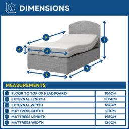 Backcarebeds Majestic Adjustable Electric Bed 4Ft Small Double - Headboard 1A - thumbnail 7