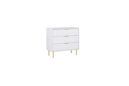 Birlea Zara White 3 Drawer Chest Fluted Bedroom Storage - thumbnail 6