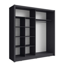 Arte Graphite Sliding Wardrobe W155Cm X H215Cm X D62Cm - Sleek Storage With Mirrored Door - thumbnail 3