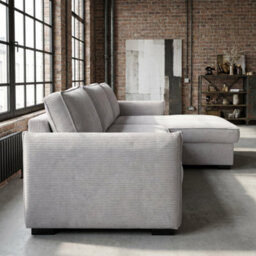 Megan Living Room Corner Sofa Bed With Storage Polyurethane Foam Wave Spring Wooden Frame 220X90X160Cm White - thumbnail 3