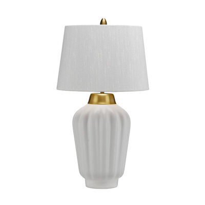 Luminosa Lighting Elstead Bexley 1 Light Table Lamp White, Brushed Brass - image 1