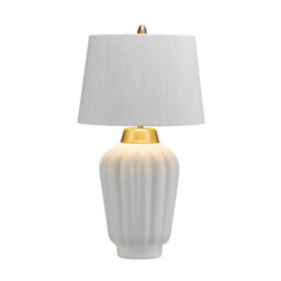 Luminosa Lighting Elstead Bexley 1 Light Table Lamp White, Brushed Brass - thumbnail 2