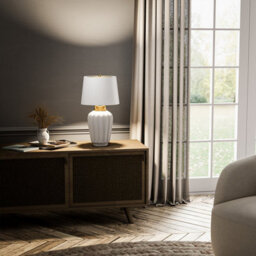 Luminosa Lighting Elstead Bexley 1 Light Table Lamp White, Brushed Brass - thumbnail 5