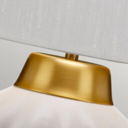 Luminosa Lighting Elstead Bexley 1 Light Table Lamp White, Brushed Brass - thumbnail 3