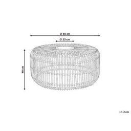 Beliani Boho Rattan Round Coffee Table 85 Cm Handmade, Iron Frame, Beige, Indoor And Sheltered Outdoor Use - thumbnail 3