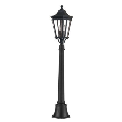 Stylish Black Outdoor Mini Lamp Post Ip44 With Dual E14 Bulbs