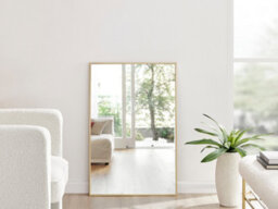 Furniturebox Emma Small 100X66Cm Gold Framed Rectangular Vertical Living Room Hallway Wall Mirror - thumbnail 2