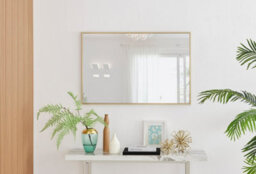 Furniturebox Emma Small 100X66Cm Gold Framed Rectangular Vertical Living Room Hallway Wall Mirror - thumbnail 4