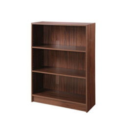 Timber Art Design 3 Tier Bookcase Wide Display Shelving Storage Unit Wood Furniture Walnut - thumbnail 1