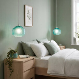 Happy Homewares Modern Aqua Teal Reactive Mottled Glass Pendant Ceiling Light Shade - thumbnail 6
