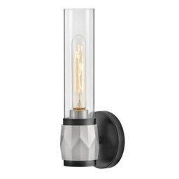 Luminosa Lighting Elstead Hinkley Ellison Bathroom Wall Lamp Contemporary Black, Brushed Nickel Ip44 1X E27