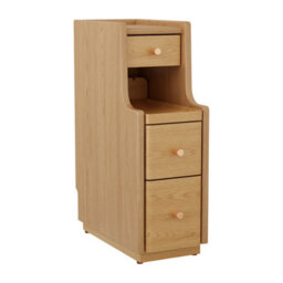 Yqjjgl Narrow Natural Solid Wood Nightstand With Drawers Slim Bedside Table Sofa Side Cabinet 20X40X60Cm For Small Space - thumbnail 1