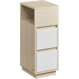 Songmics Side Table, Space-Saving Unit With Double Drawers And Storage Shelf, Natural Beige And Cloud White - thumbnail 7