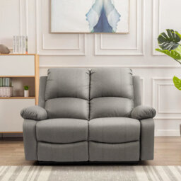 Comfy Living Reclining Fabric Sofa Set In Light Grey - 3 Piece, 2 Piece, Armchair - thumbnail 3