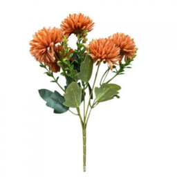 Amorly 4 Pcs Artificial Chrysanthemum Bouquets,5 Heads Brown Faux Ball Mum Flowers,fake Floral Stems For Fall Wedding Home Vase Decor - thumbnail 7