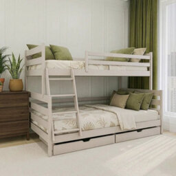Arte Fami Cashmere Wooden Bunk Bed With Drawers - Foam/bonnell Mattresses - 90 X 200 Cm & 120 X 200 Cm - thumbnail 6
