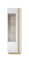 Arte Arco Contemporary Tall Display Cabinet 1 Hinged Door 4 Shelves White Gloss & Oak Grandson Effect (H)1940mm (W)600mm (D)400mm - thumbnail 3