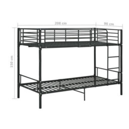 Vidaxl Bunk Bed Without Mattress Black Metal 90X200Cm - thumbnail 8