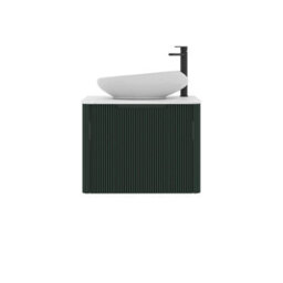 Royal Bathrooms Avenza 600mm Deep Moss Green Wall Hung Bathroom Countertop Vanity Unit 1 Drawer With Nova Basin - thumbnail 6
