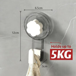 2 Suction Cup Bathroom Hooks, No Drilling Required Towel Holder, Strong Suction Wall Mounted Hooks For Shower, Kitchen, Toilet - thumbnail 3