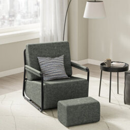 Sobuy Armchair With Footstool 29.1X26.4X30.7 Inch Load Capacity 143 Kg Fst99-Dg - Dark Gray - thumbnail 6