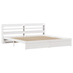 Berkfield Bed Frame With Headboard Without Mattress White 180X200 Cm Super King - thumbnail 3
