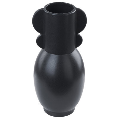 Beliani Flower Vase Mytilene Ceramic 29 Cm Black - image 1