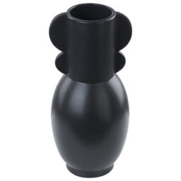 Beliani Flower Vase Mytilene Ceramic 29 Cm Black - thumbnail 1